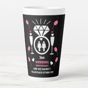 Gay Women 3rd Wedding Anniversary Milchtasse
