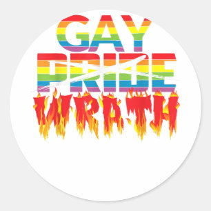 Gay Wrath Not Gay Pride - Juli Celebration T Shirt Runder Aufkleber