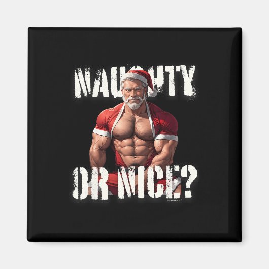 Gay Xmas Muscle Daddy Bear Nice Santa Pride Lgbtq Magnet (Vorne)
