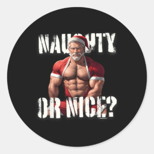 Gay Xmas Muskel Daddy Bär Netter Santa Pride Lgbtq Runder Aufkleber