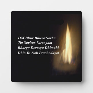 Gayatri Mantra Gebet Om / Om Bhur Bhuvah, Plaque Fotoplatte