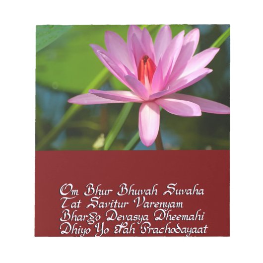 Gayatri Mantra Notizblock (Vorderseite)