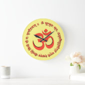 Gayatri Mantra "Om Bhur Bhuva Swah" Große Wanduhr (Zuhause)