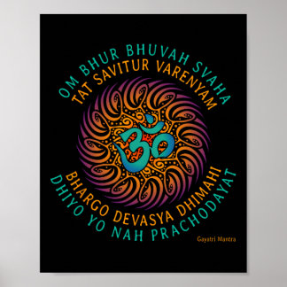 Gayatri Mantra Om Symbol Spiritual Yoga Clothing  Poster