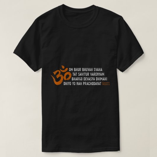 Gayatri Mantra Om Symbol Spirituelle indische Sans T-Shirt (Design vorne)