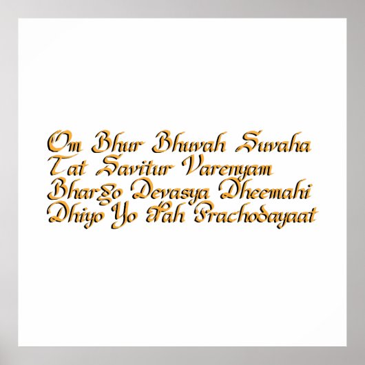 Gayatri Mantra Poster (Vorne)