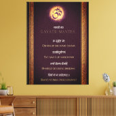 Gayatri Mantra Sanskrit und Englisch Leinwanddruck (Insitu (Wohnzimmer))