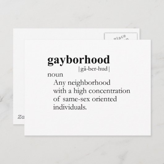 GAYBORHOOD (Definition) Postkarte (Vorne/Hinten)