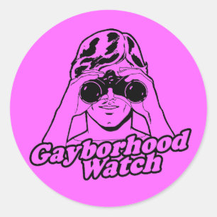 Gayborhood Uhr-Aufkleber Runder Aufkleber