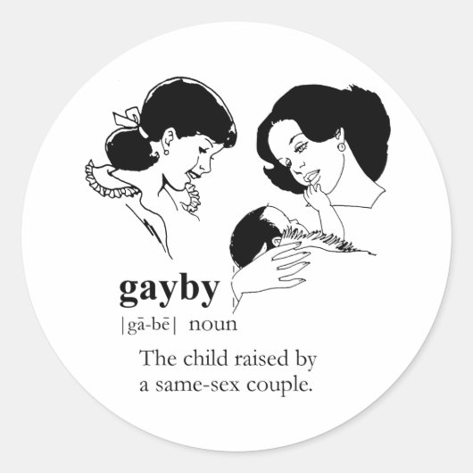 GAYBY (Lesbisch) Runder Aufkleber (Vorderseite)