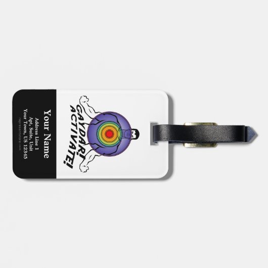 Gaydar! Aktivieren Sie! Regenbogen-Homosexuelles Gepäckanhänger (Rückseite horizontal)