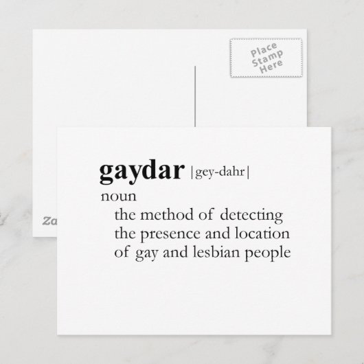 GAYDAR (Definition) Postkarte (Vorne/Hinten)