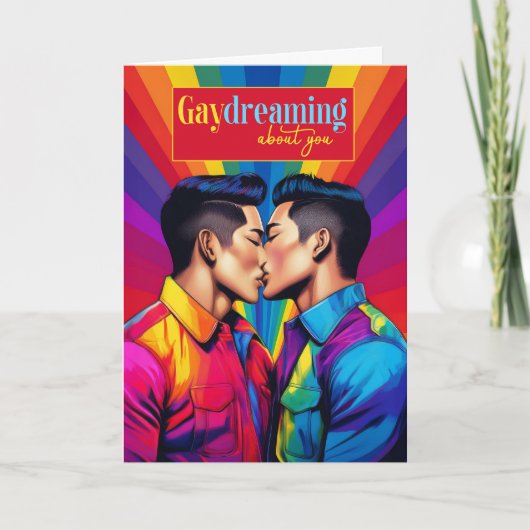 Gaydreaming Asian Gay Couple Rainbow Liebe Karte (Vorderseite)