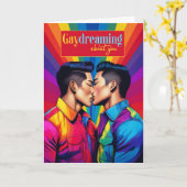 Gaydreaming Asian Gay Couple Rainbow Liebe Karte (Gelbe Blume)