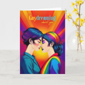 Gaydreaming-Asiatische Lesbische Rainbow-Liebe Karte (Gelbe Blume)
