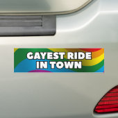 Gayest Ride In Town Autoaufkleber (Auf Auto)