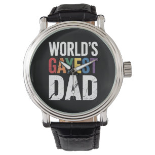 Gayest Vater LGBTQ Gay Pride Ally Rainbow Armbanduhr