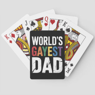 Gayest Vater LGBTQ Gay Pride Ally Rainbow Spielkarten