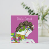 Gayle Carousel Pferd Einladung (Stehend Vorderseite)