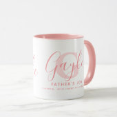 Gayle name meaning and monogram soft pink text tasse (VorderseiteRechts)
