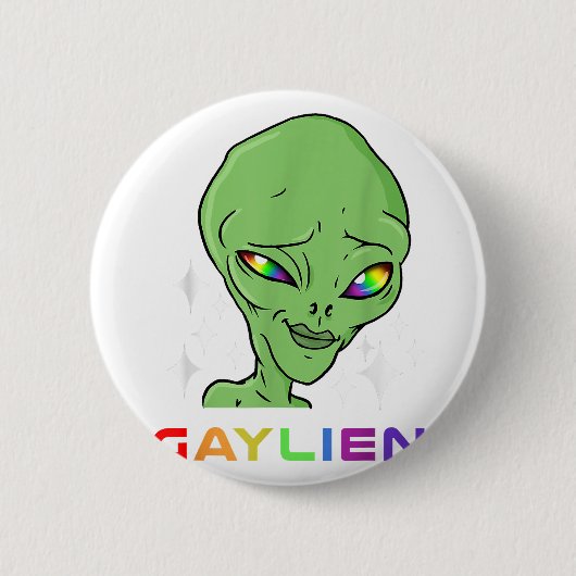 Gaylien Gay Alien für Gay Pride Button (Vorderseite)