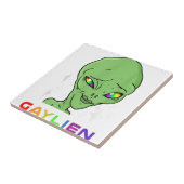 Gaylien Gay Alien für Gay Pride Fliese (Seite)