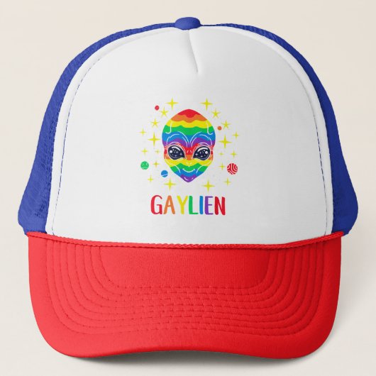 Gaylien Gay Pride Truckerkappe (Vorderseite)