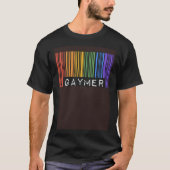 Gaymer Gay Pride Flag Barcode Video Games Nerd Gam T-Shirt (Vorderseite)