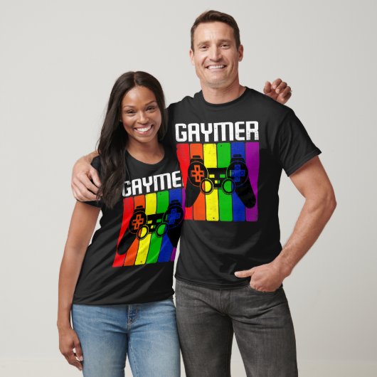 Gaymer Gay Pride Rainbow Flag Proud LGBTQ Cool LGB T-Shirt (Unisex)