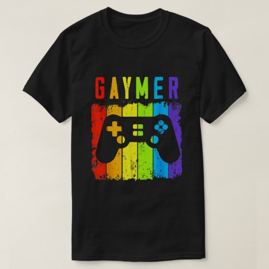 Gaymer LGBT Gamer Gay Pride Rainbow Gamepad 1 T-Shirt (Design vorne)
