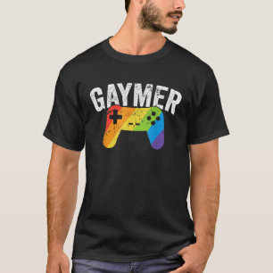 Gaymer Pride LGBT T T Shirt Rainbow Flag Gay Lesbi