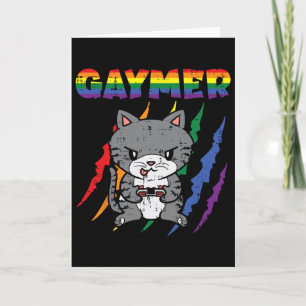 Gaymer Purride Cat Video Game Gamer Lgbtq Rainbow Karte