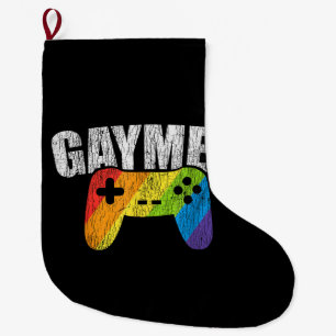 Gaymer Rainbow Flag Gaming Lesbian Gay Bisexual LG Großer Weihnachtsstrumpf