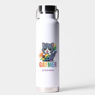 Gaymer - Rainbow Gaming Cat mit Konsole   LGBTQ 2 Trinkflasche