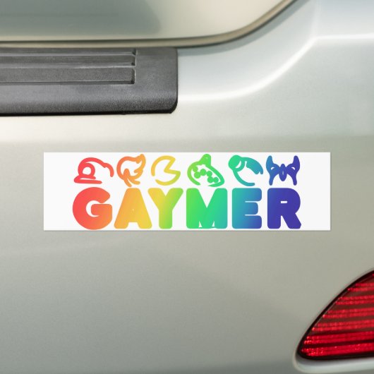 Gaymer | Rainbow Ombre Funny Gay Pride Button Autoaufkleber (Auf Auto)