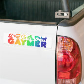 Gaymer | Rainbow Ombre Funny Gay Pride Button Autoaufkleber (Auf Lkw)