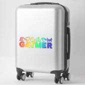 Gaymer Rainbow Schatten Funny Gay Pride Aufkleber (Koffer)