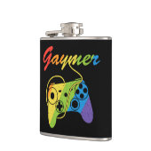 Gaymer | Rainbow Video Game Controller | Gaming Flachmann (Links)