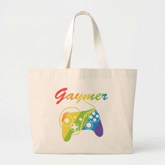 Gaymer | Rainbow Video Game Controller | Gaming Jumbo Stoffbeutel (Vorne)