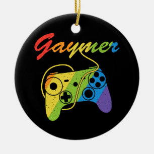 Gaymer Rainbow Video Game Controller Gaming Keramik Ornament