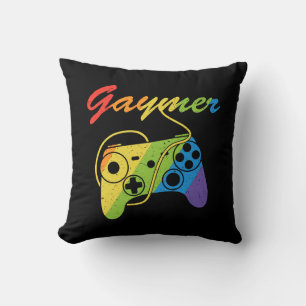 Gaymer   Rainbow Video Game Controller   Gaming Kissen