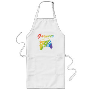 Gaymer   Rainbow Video Game Controller   Gaming Lange Schürze