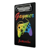 Gaymer | Rainbow Video Game Controller | Gaming Mini Klemmbrett (Gewinkelt2)