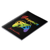 Gaymer | Rainbow Video Game Controller | Gaming Notizblock (Linke Seite)