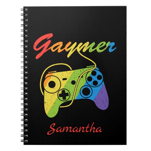 Gaymer | Rainbow Video Game Controller | Gaming Notizblock (Vorderseite)