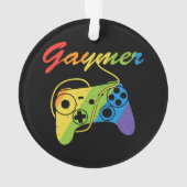 Gaymer | Rainbow Video Game Controller | Gaming Ornament (Rückseite)
