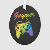 Gaymer | Rainbow Video Game Controller | Gaming Ornament (Vorderseite)