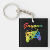 Gaymer | Rainbow Video Game Controller | Gaming Schlüsselanhänger (Vorderseite)