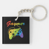Gaymer | Rainbow Video Game Controller | Gaming Schlüsselanhänger (Rückseite)