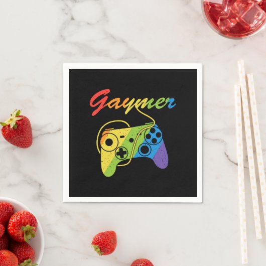 Gaymer | Rainbow Video Game Controller | Gaming Serviette (Beispiel)